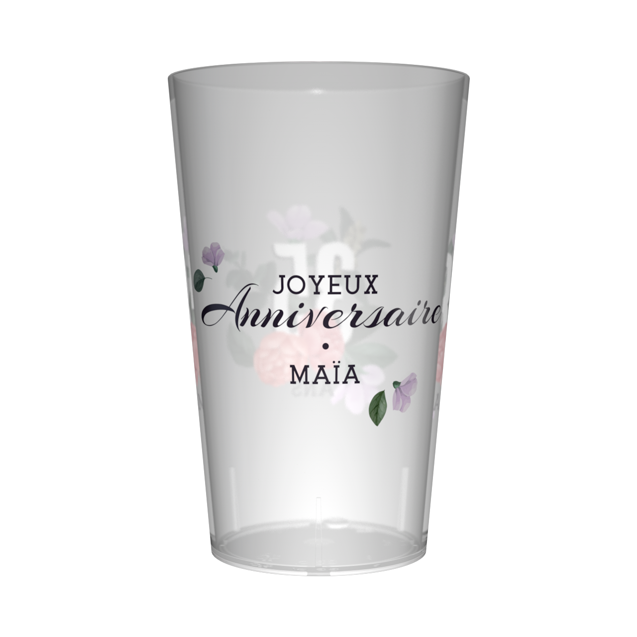 Gobelet personnalisé Anniversaire Chiffre & Fleurs 2