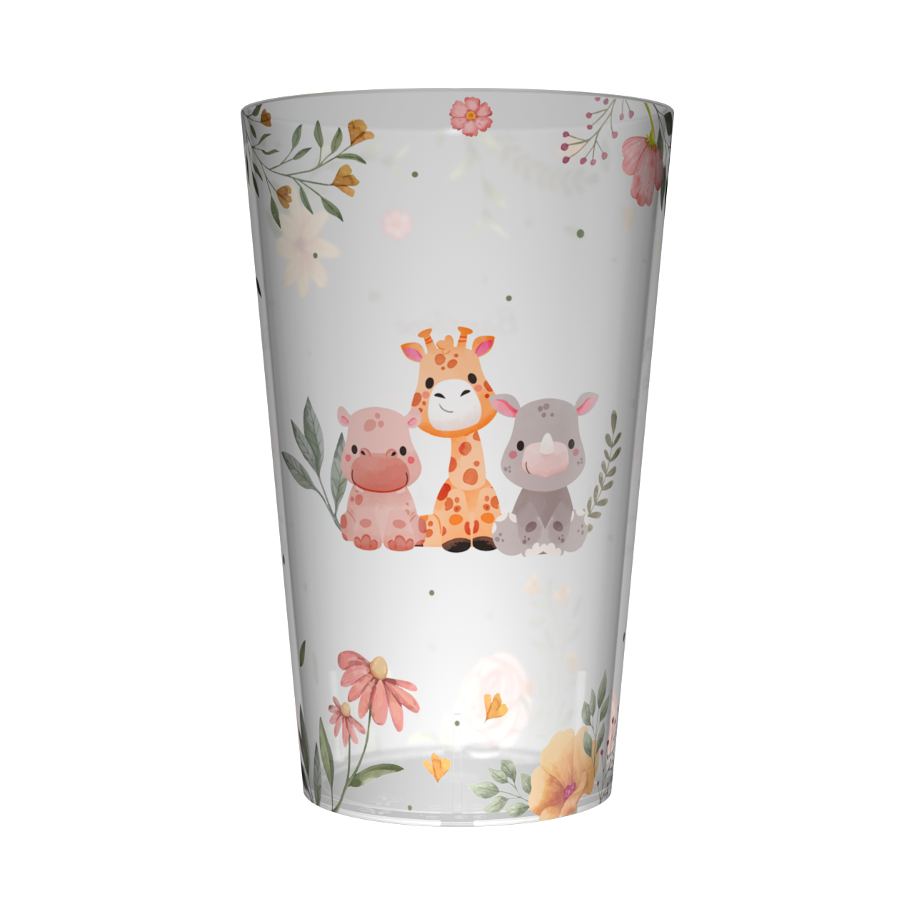 Gobelet personnalisé Baptême Animaux & Fleurs 2