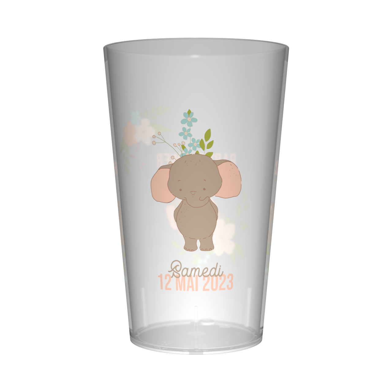 Gobelet personnalisé Baby Shower Éléphanteau 2