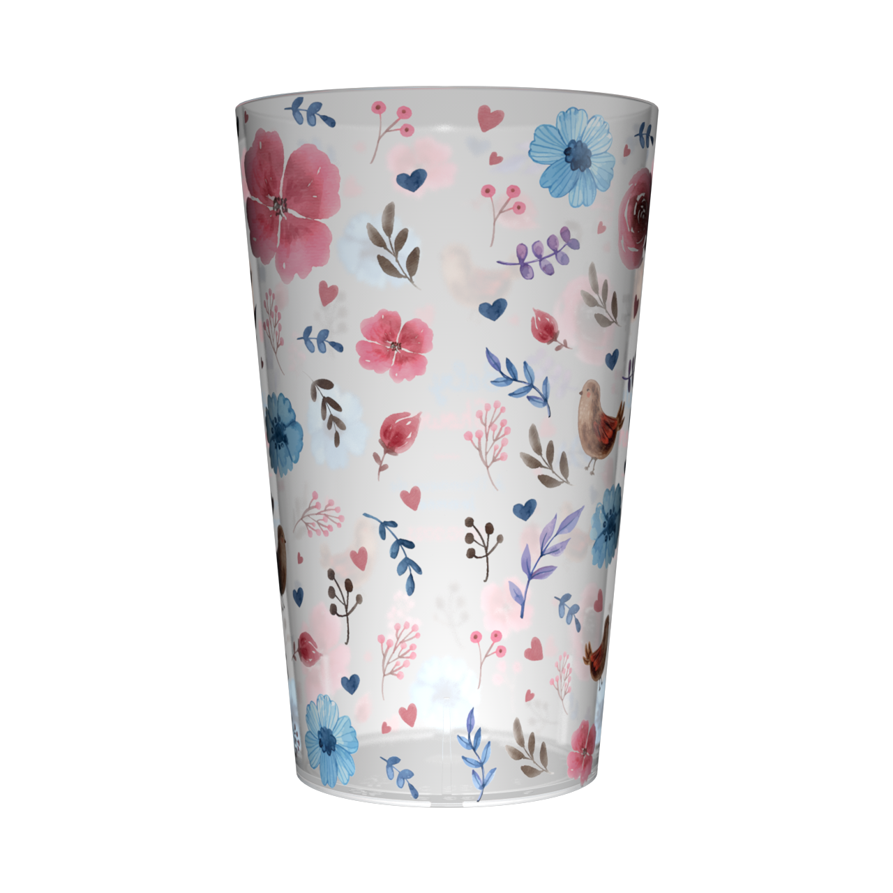 Gobelet personnalisé Baby Shower Fleurs Roses et Bleues 2