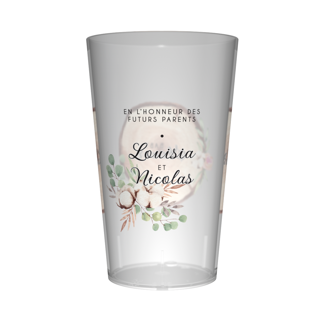 Gobelet personnalisé Baby Shower Bois & Coton 2