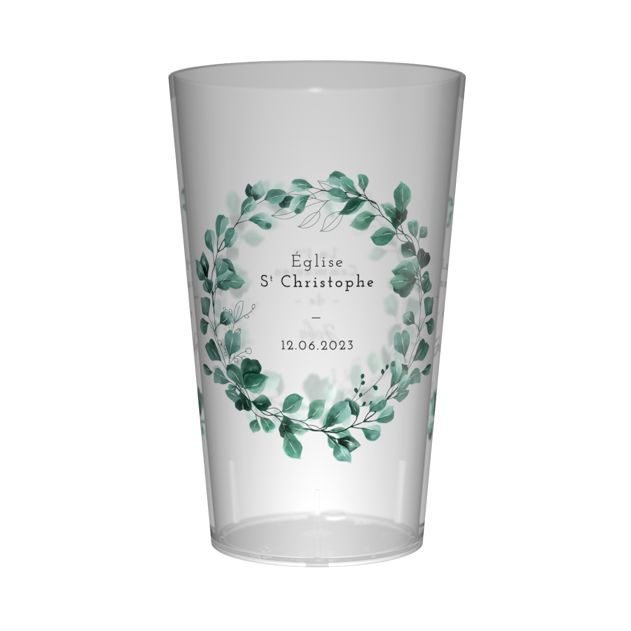 Gobelet personnalisé Communion Couronne Feuilles