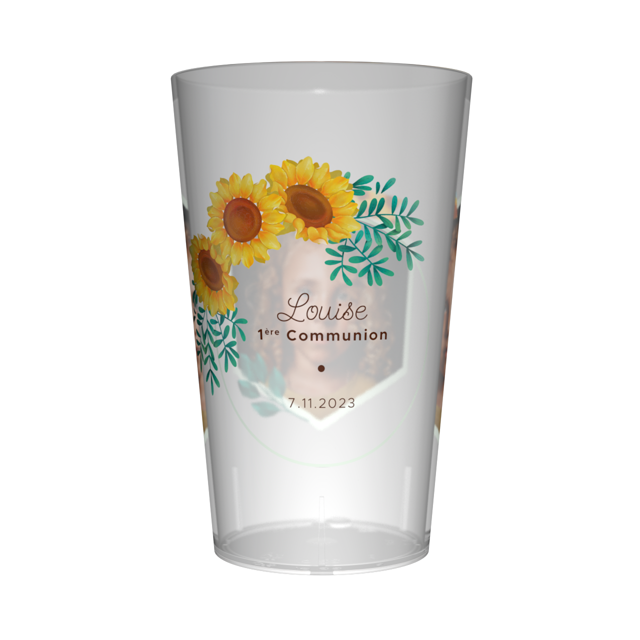 Gobelet personnalisé Communion Photo & Tournesols 2