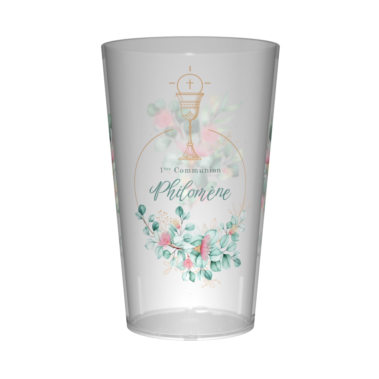 Gobelet personnalisé Communion Fleurs Eucalyptus 2