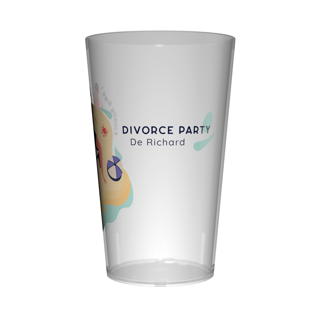 Gobelet personnalisé Divorce Party Plage 2