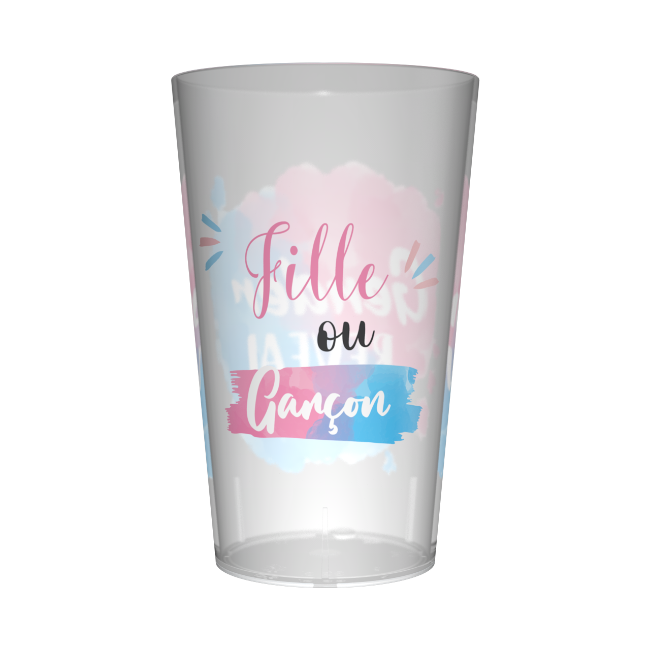 Gobelet personnalisé Gender Reveal Rose & Bleu 2
