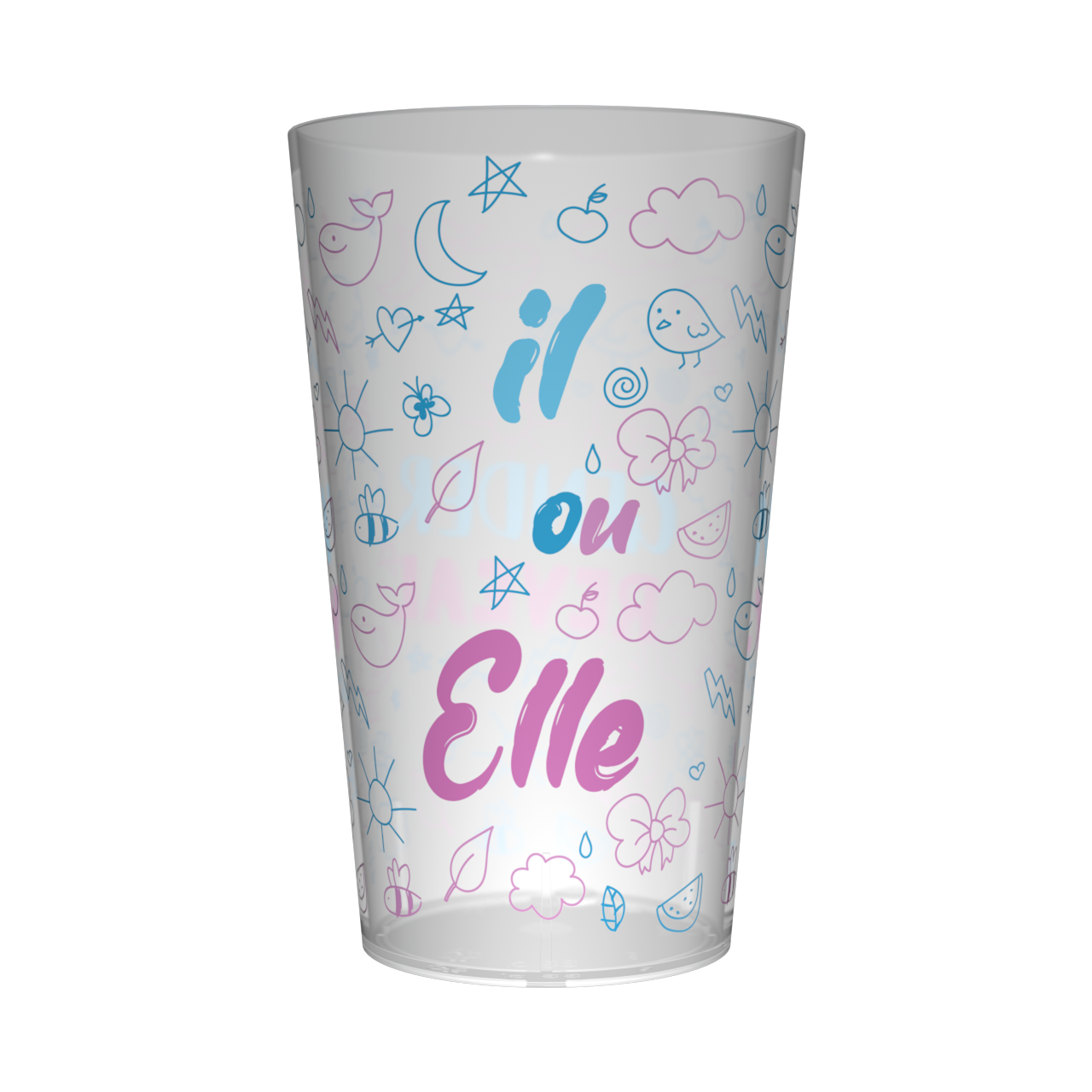 Gobelet personnalisé Gender Reveal Dessin 2