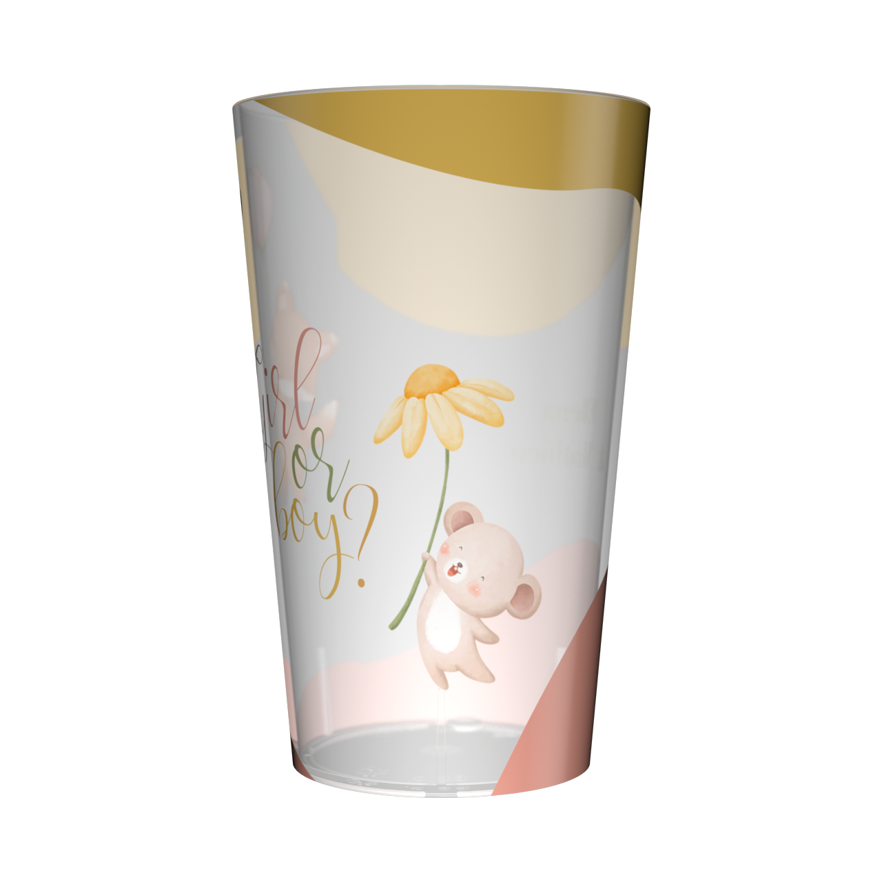 Gobelet personnalisé Gender Reveal Fleurs & Animaux 2