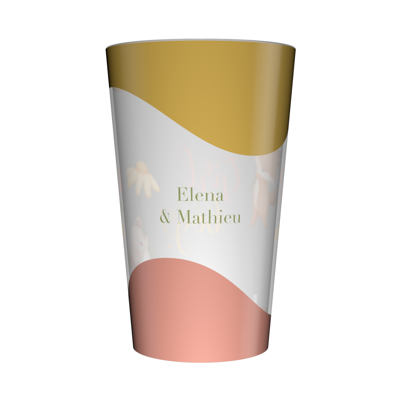 Gobelet personnalisé Gender Reveal Fleurs & Animaux 3