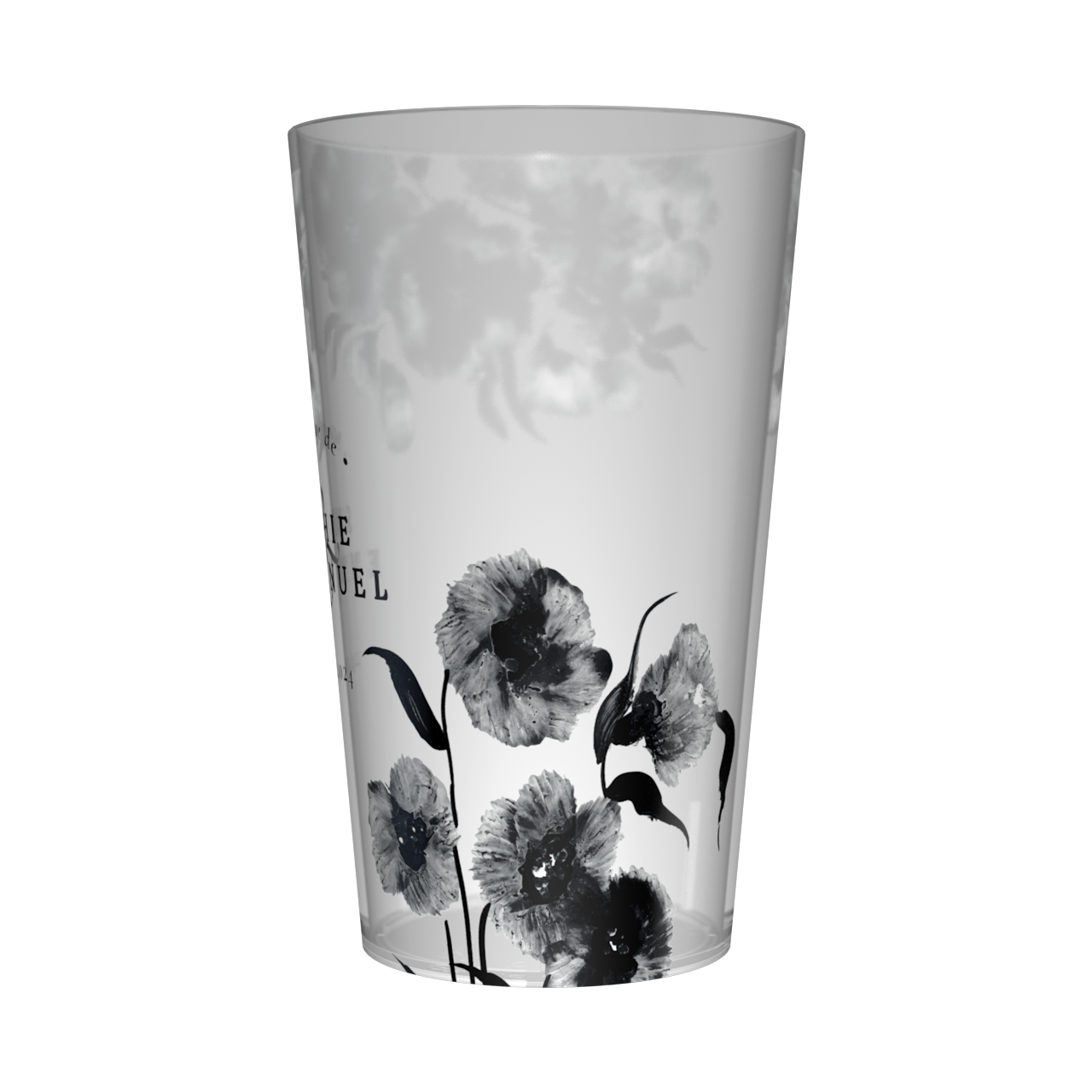 Gobelet personnalisé Mariage Aquarelle Noire 3