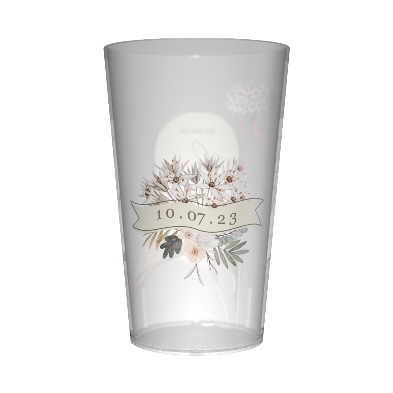 Gobelet personnalisé Mariage Fleur Blanche & Marron