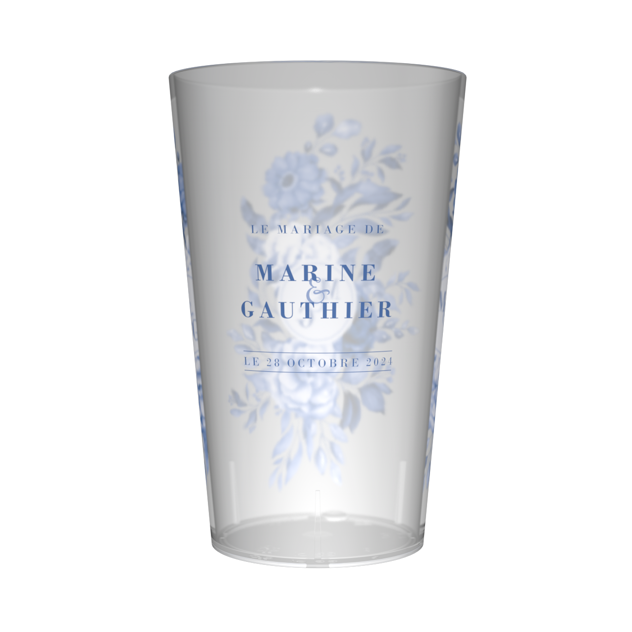 Gobelet personnalisé Mariage Chic Bleu 2