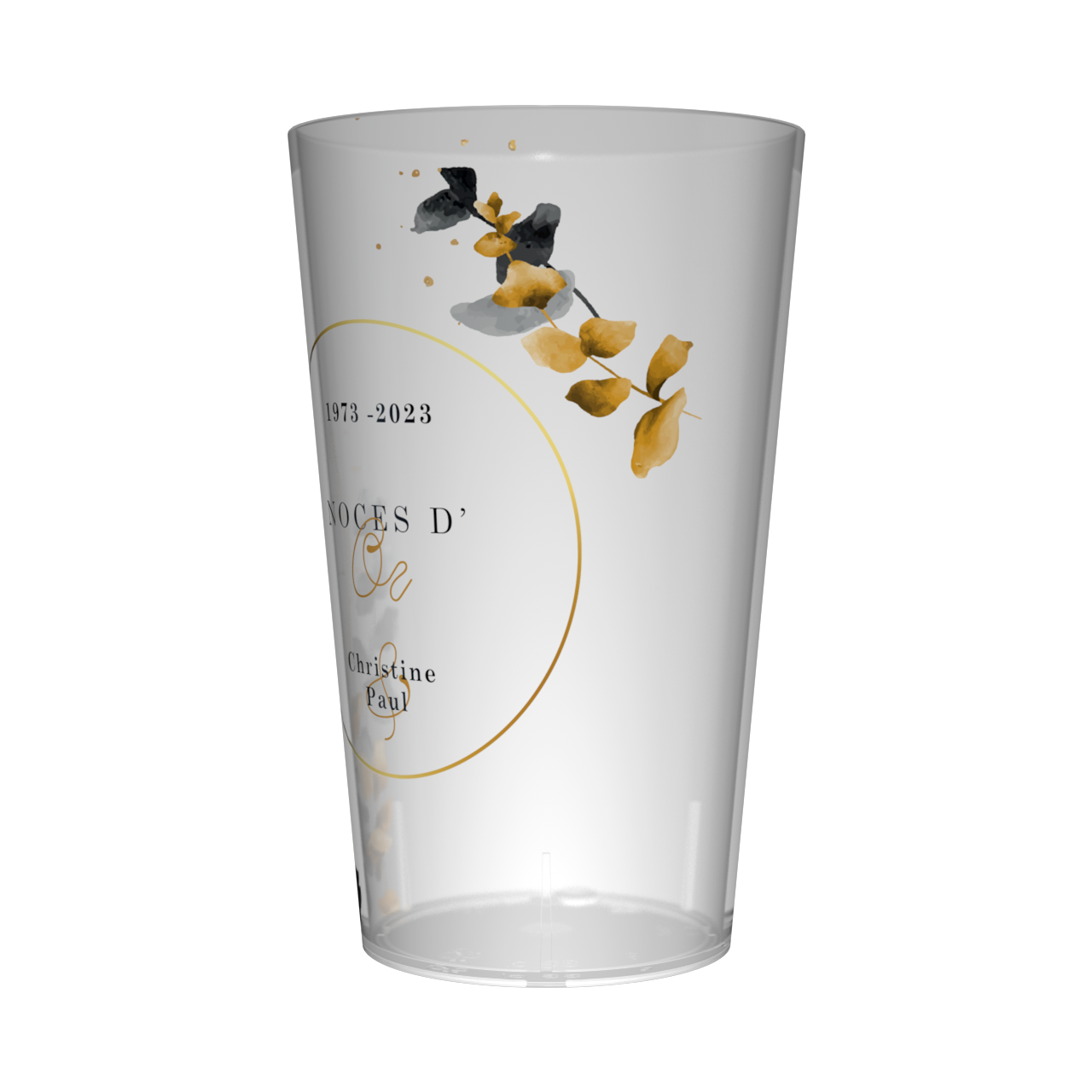 Gobelet personnalisé Noces d'Or & Eucalyptus 3