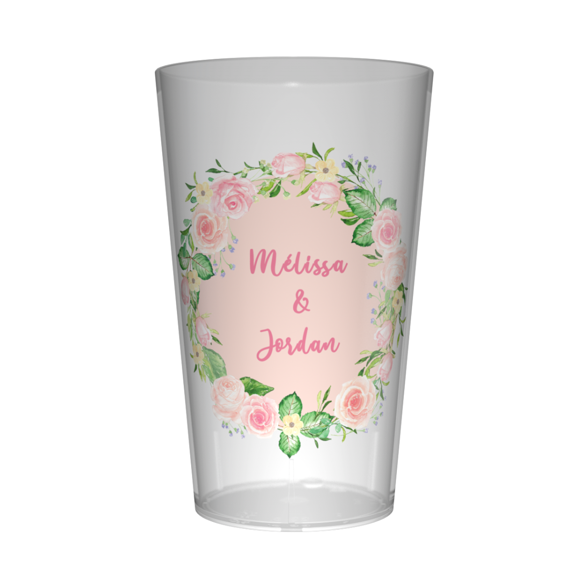 Gobelet personnalisé Mariage Couronne de Roses