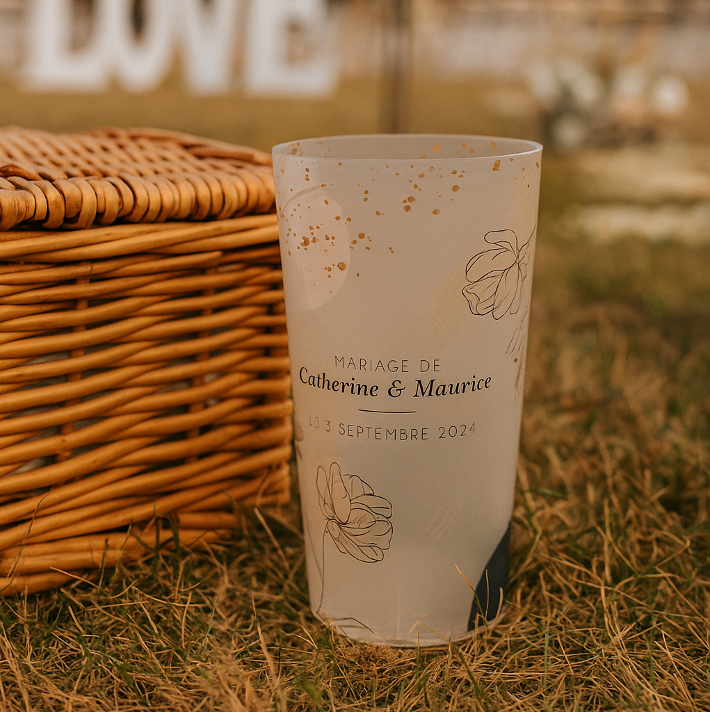 Gobelet personnalisé Mariage Moderne Champêtre