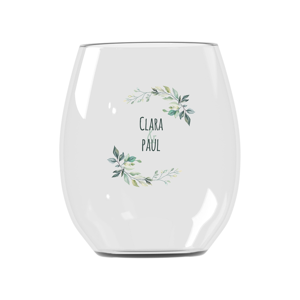 Verre à eau personnalisé incassable mariage paix