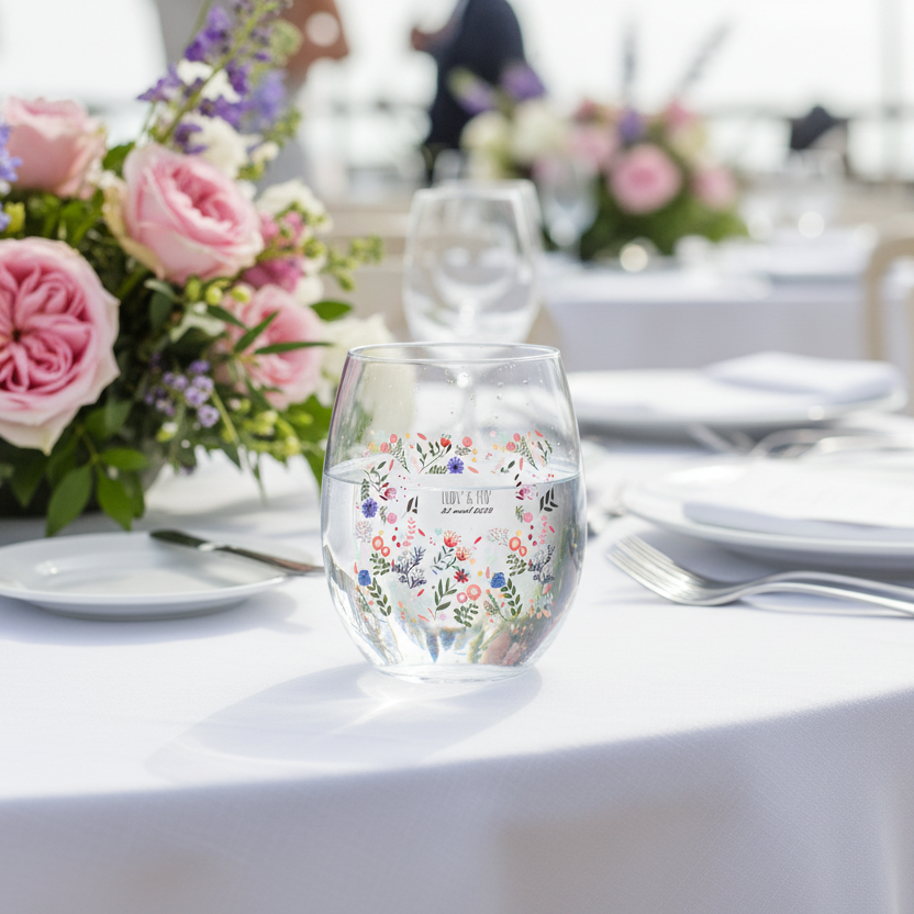 verre a eau personnalise incassable mariage printemps