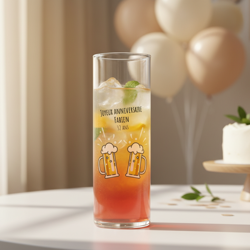 verre tube personnalise anniversaire bieres ambiance