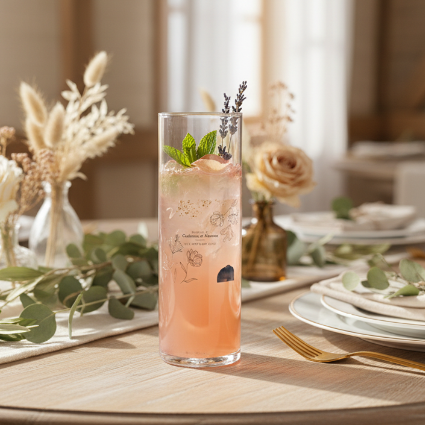 verre tube personnalise mariage champetre et moderne ambiance