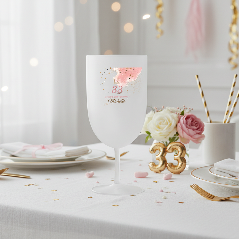 verre à vin personnalise events ambiance rose & doré