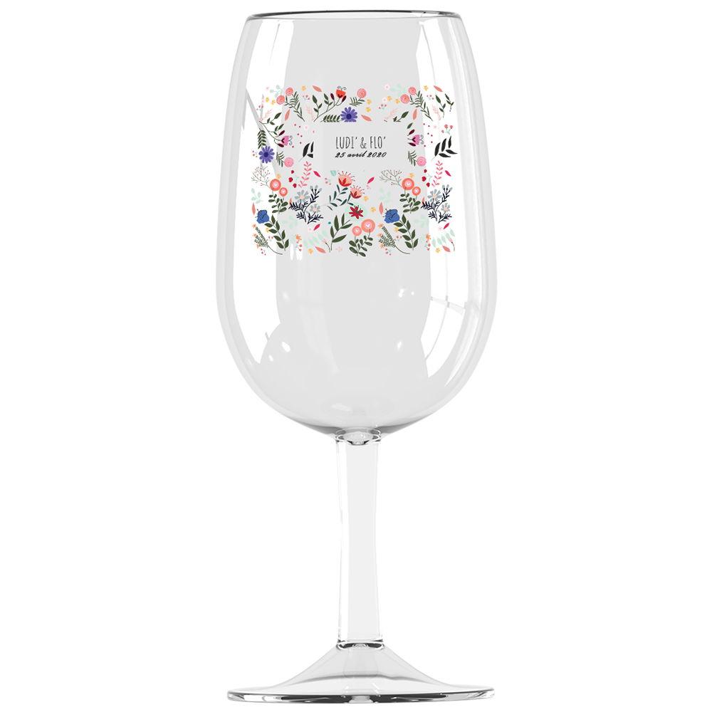 Verre à vin syrah personnalisé incassable mariage printemps