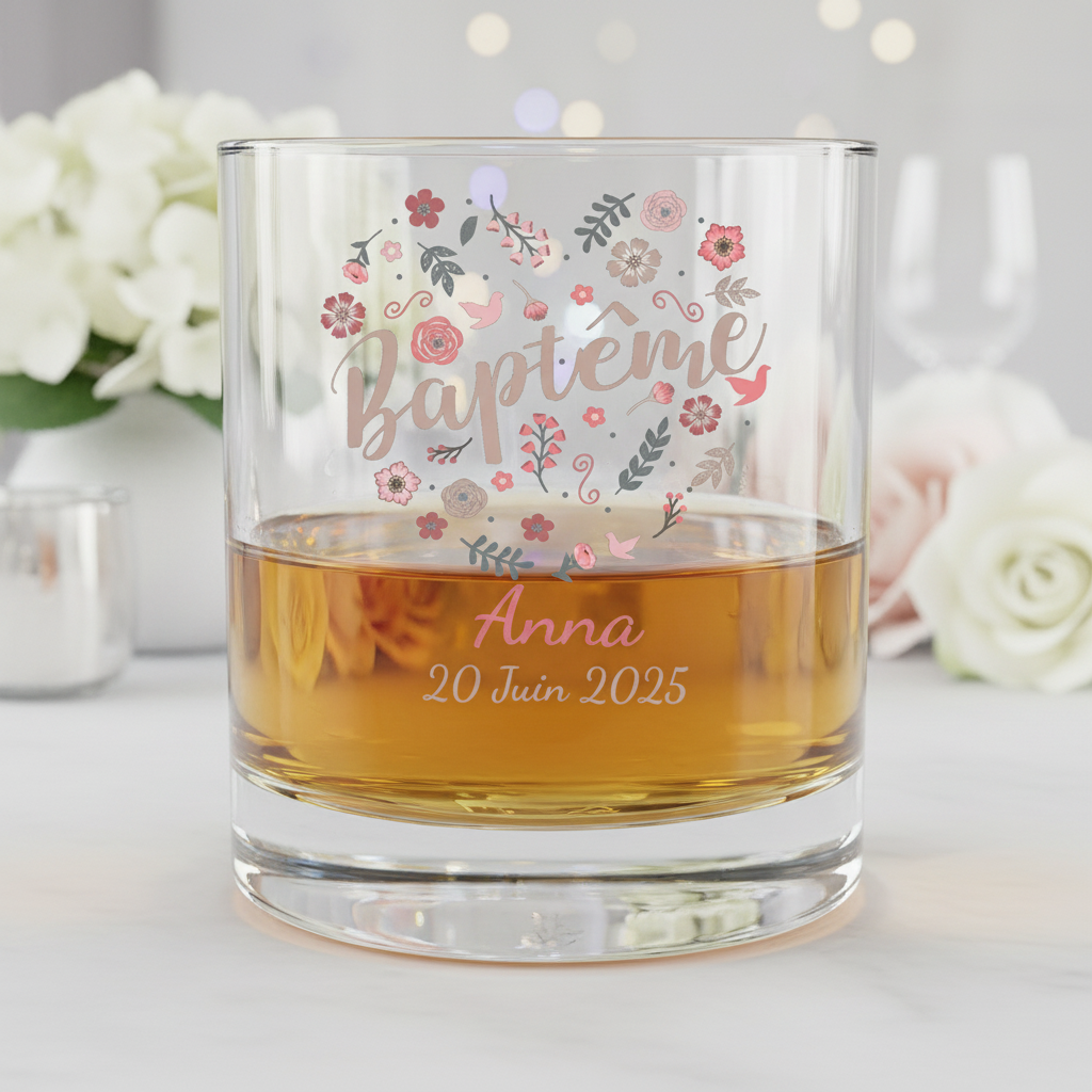 verre à whisky personnalise bapteme ambiance