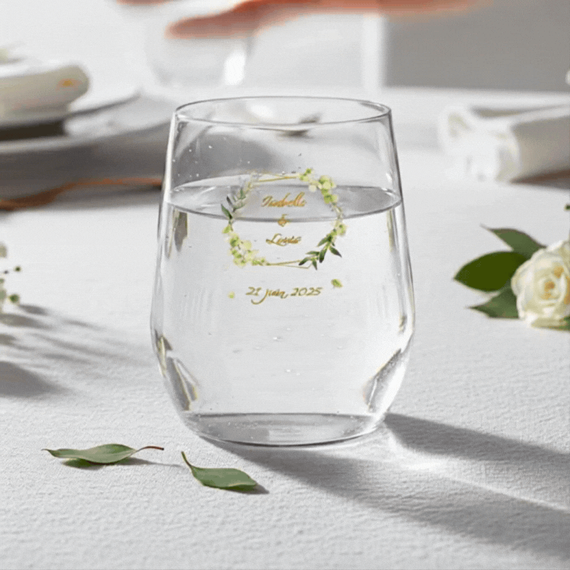 Verre à eau personnalisé en verre