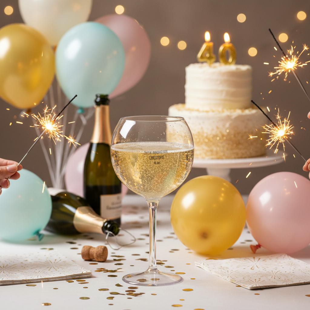 verre piscine personnalise ambiance anniversaire cheers