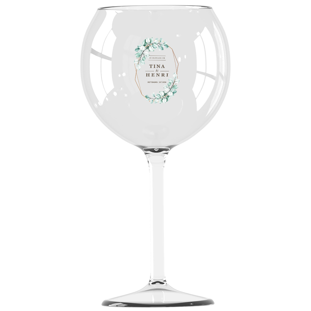 Verre piscine personnalisé Mariage Vert & Doré