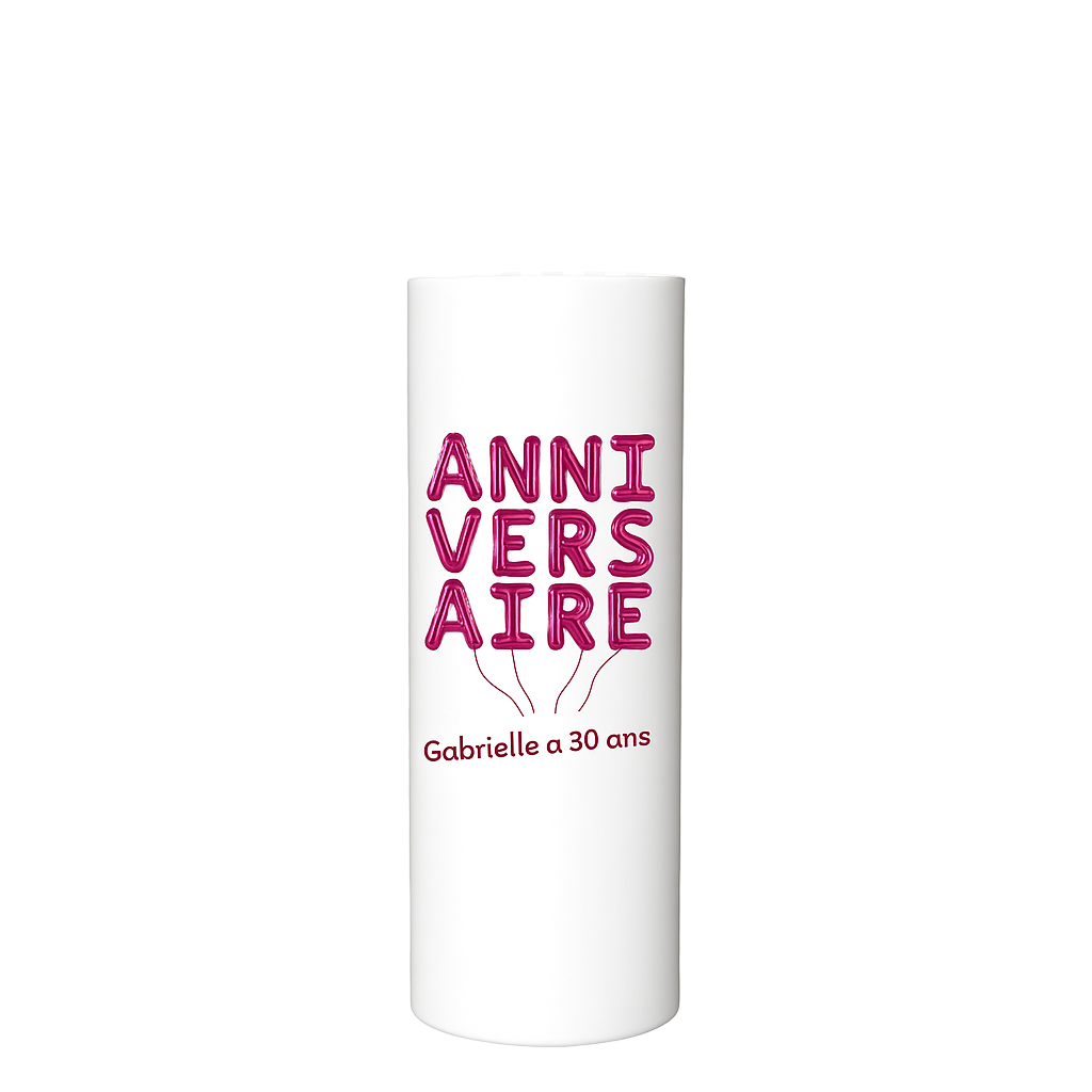 Verre tube personnalisé blanc
