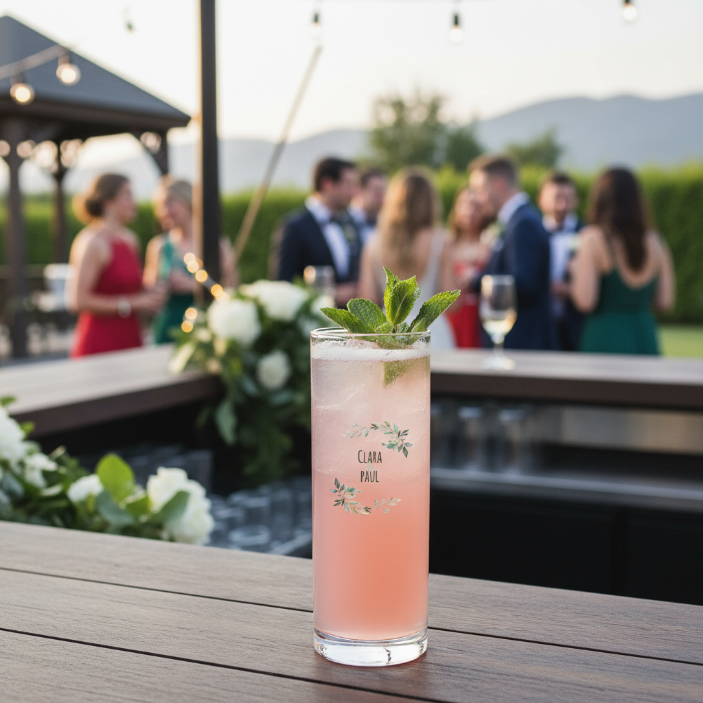 Verre à tube personnalisé Mariage Paix
