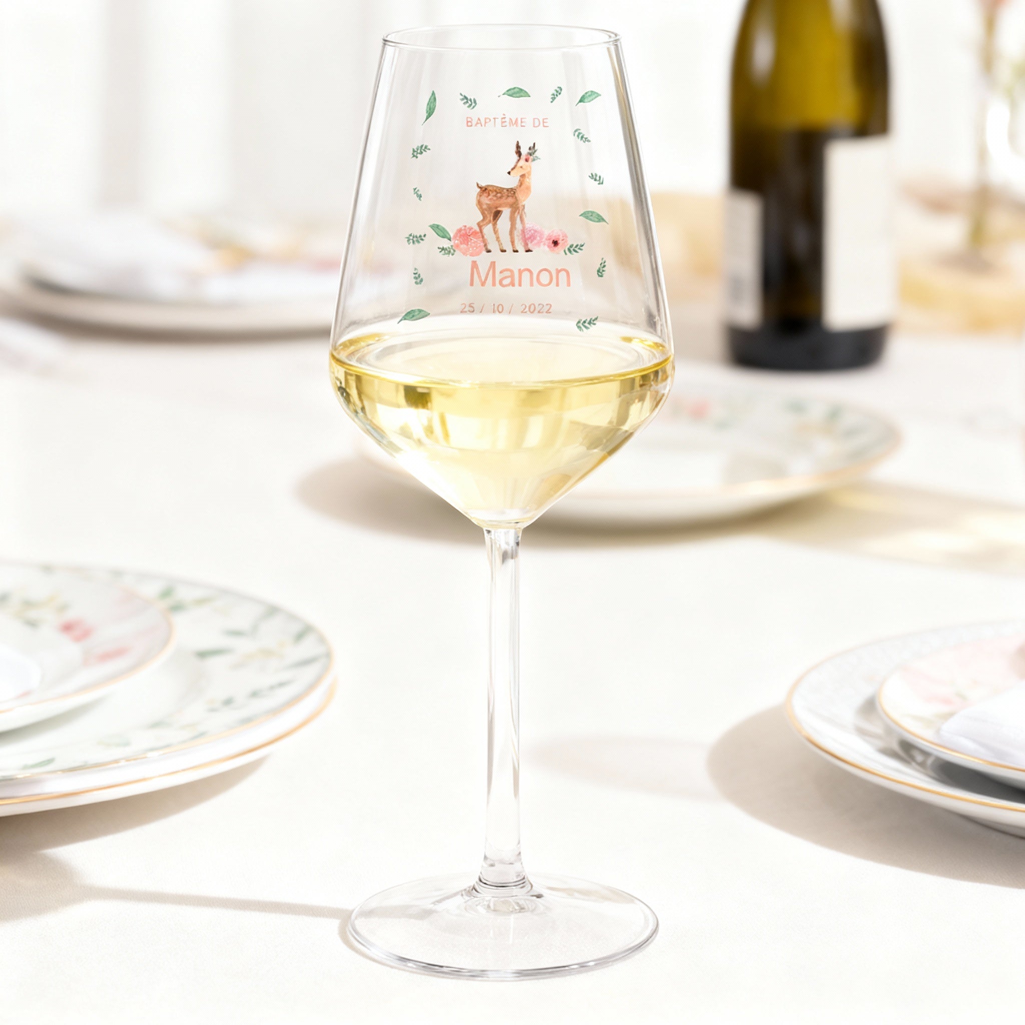 Verre à vin cabernet Baptême Faon