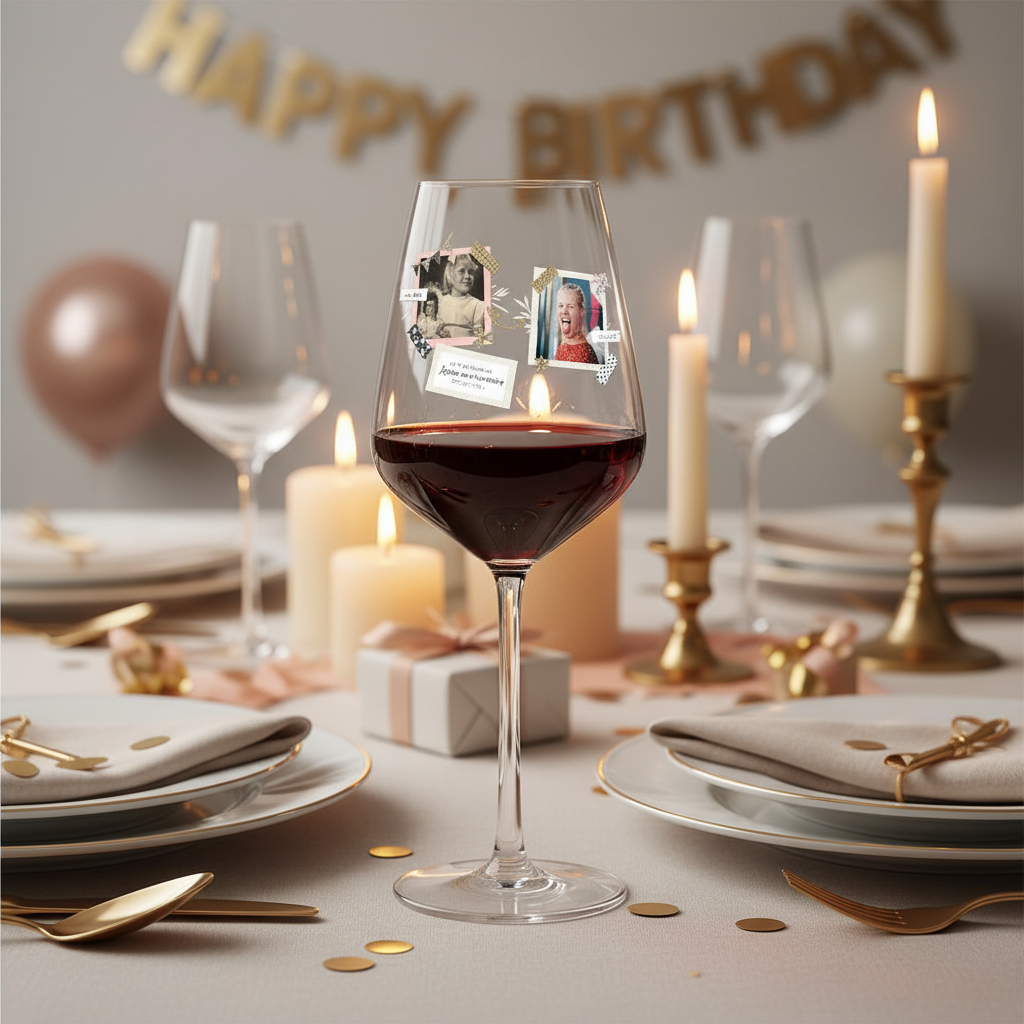 verre à vin cabernet anniversaire 2 photos