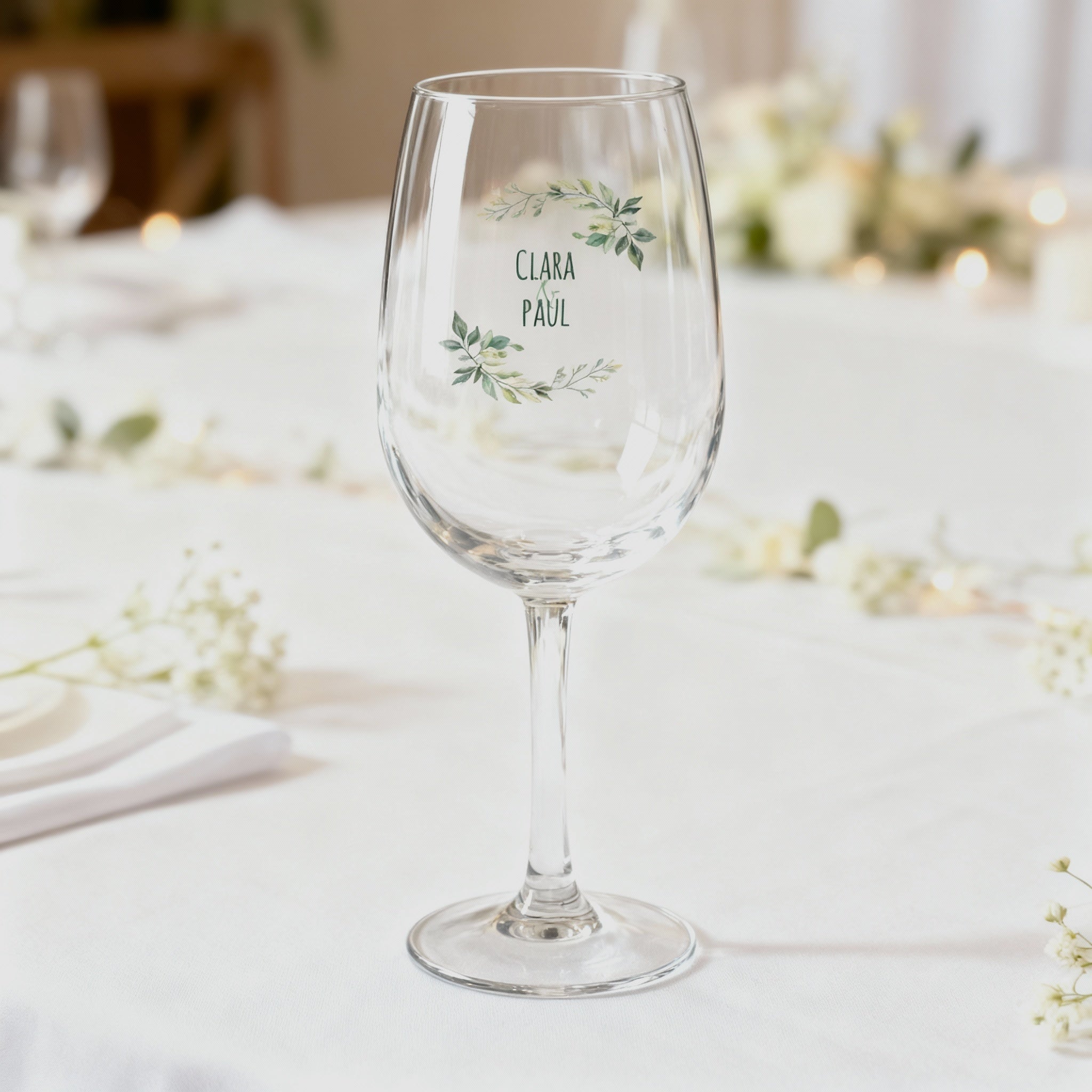 Verre à vin personnalisé Mariage Paix