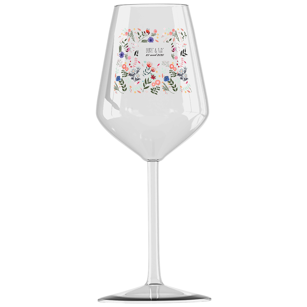 Verre à vin cabernet en verre personnalisé - Mariage Printemps