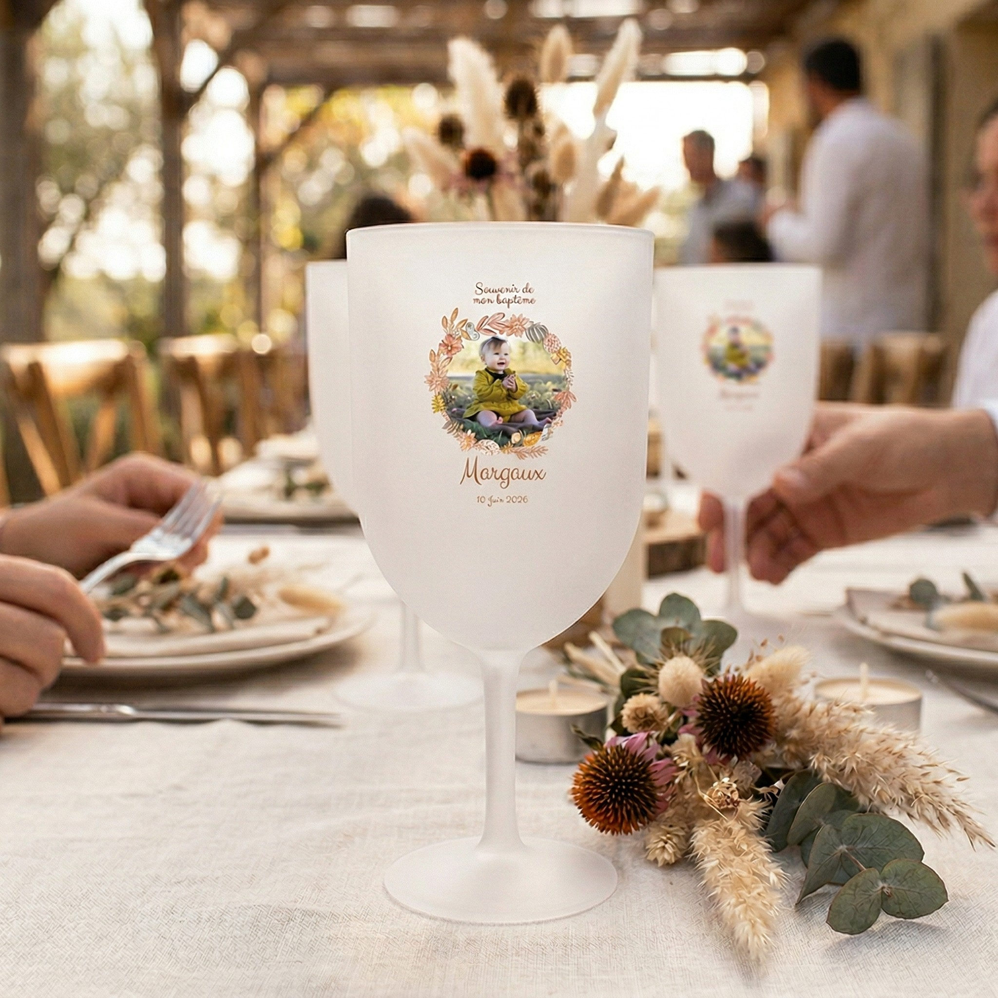 verre à vin personnalise events ambiance bapteme couronne rose