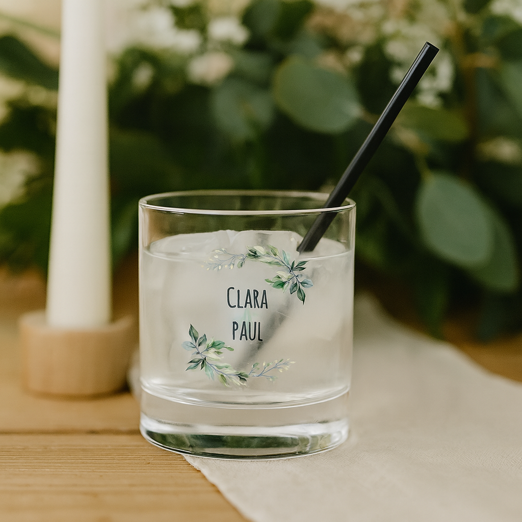 Verre à whisky personnalisé Mariage Paix