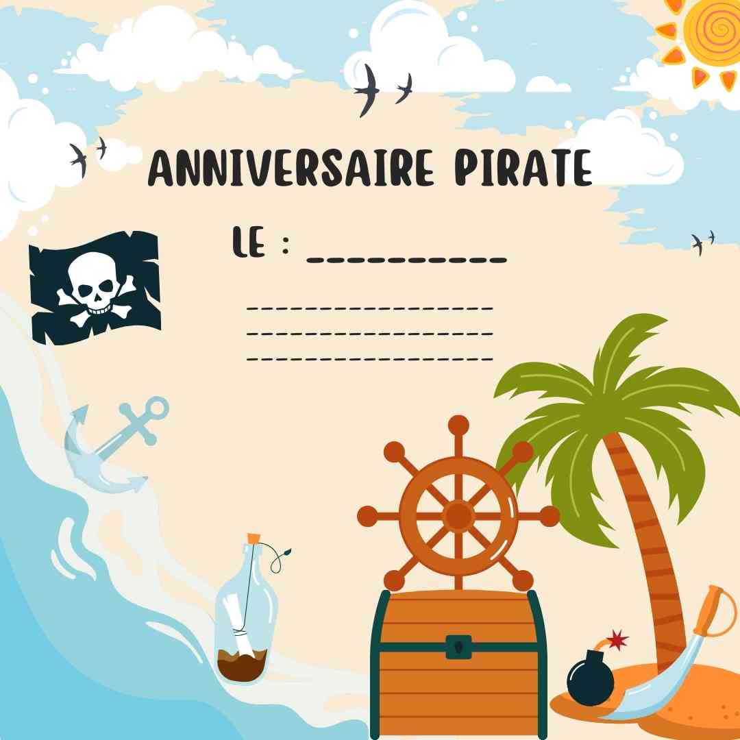 invitation anniversaire pirate