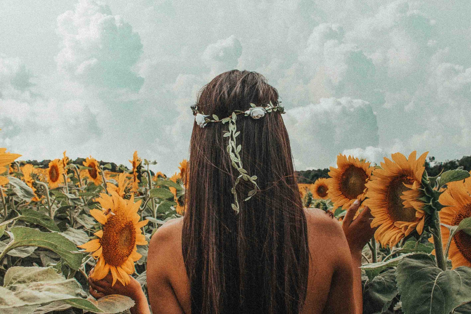 coiffure mariage hippie