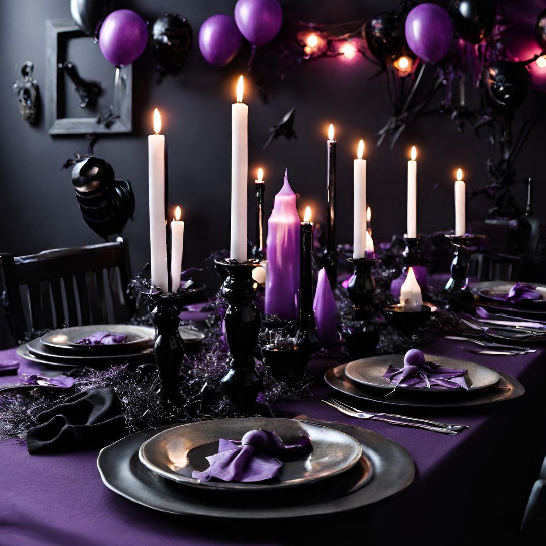 décoration de table d’anniversaire Mercredi Addams