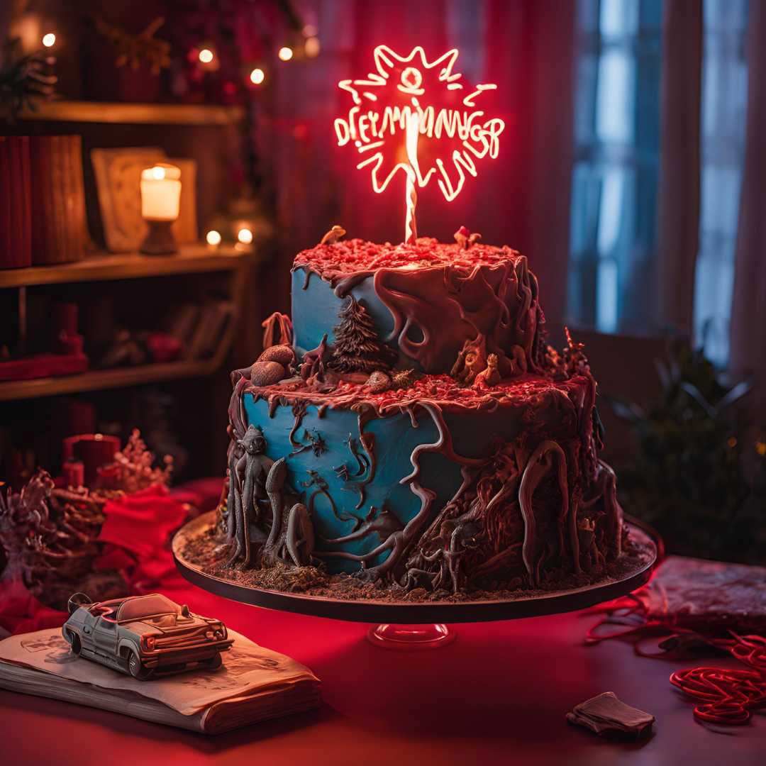 gâteau d’anniversaire sur le thème stranger things