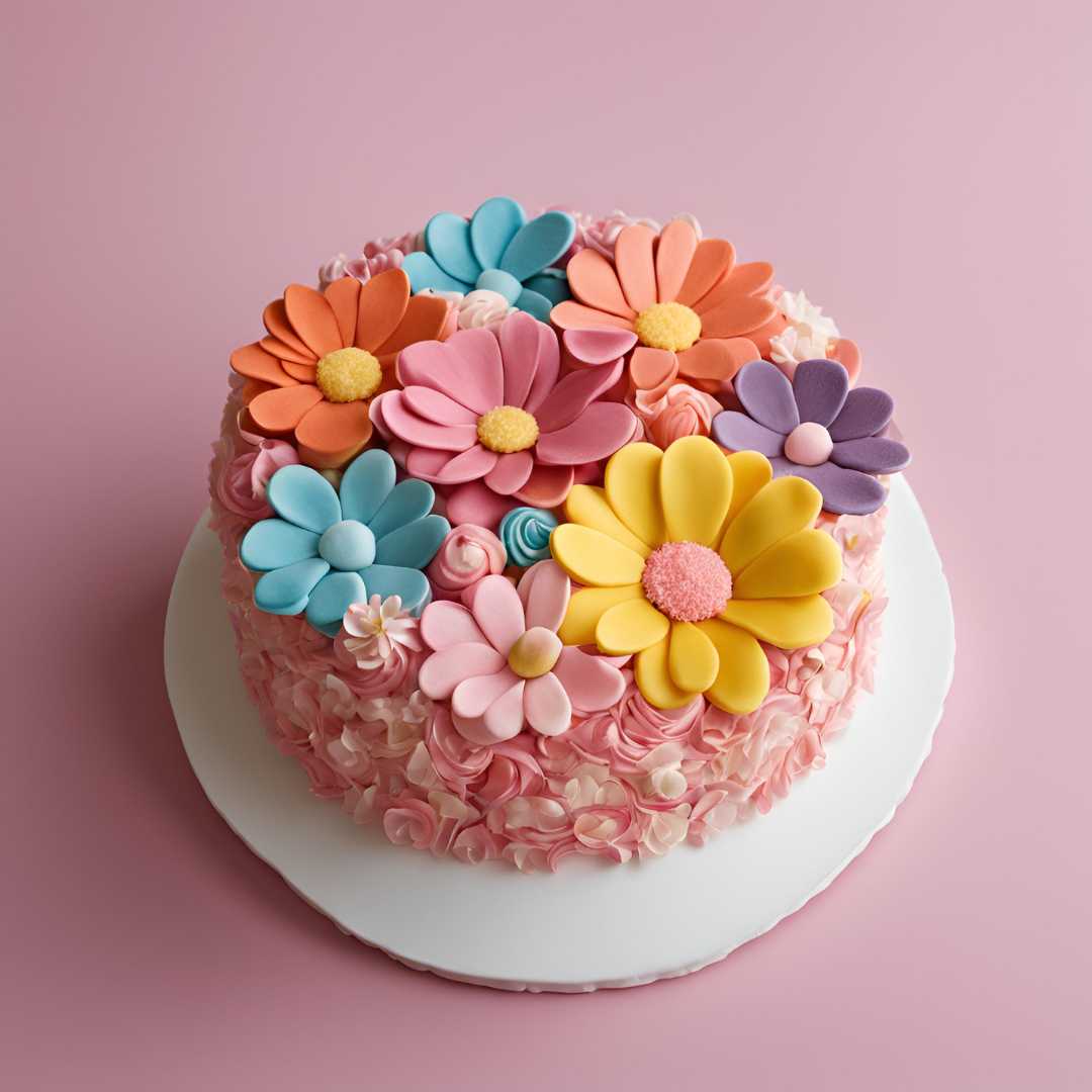 gâteau d’anniversaire pour un thème d’anniversaire fille fleurs