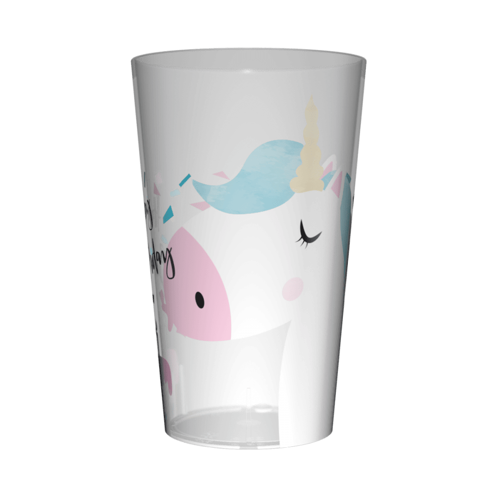 gobelet personnalisable licorne pour theme anniversaire fille