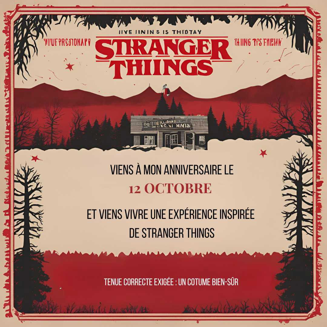 invitation anniversaire stranger things