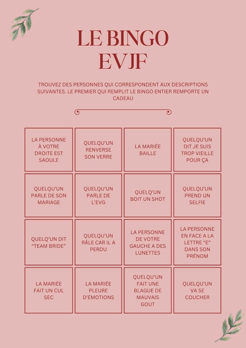 jeux evjf bingo