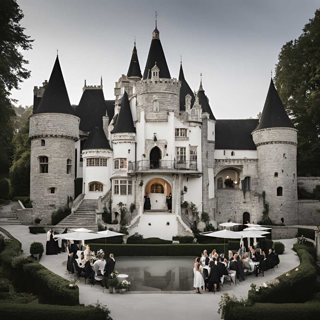 lieu de réception ideal pour un mariage noir et blanc