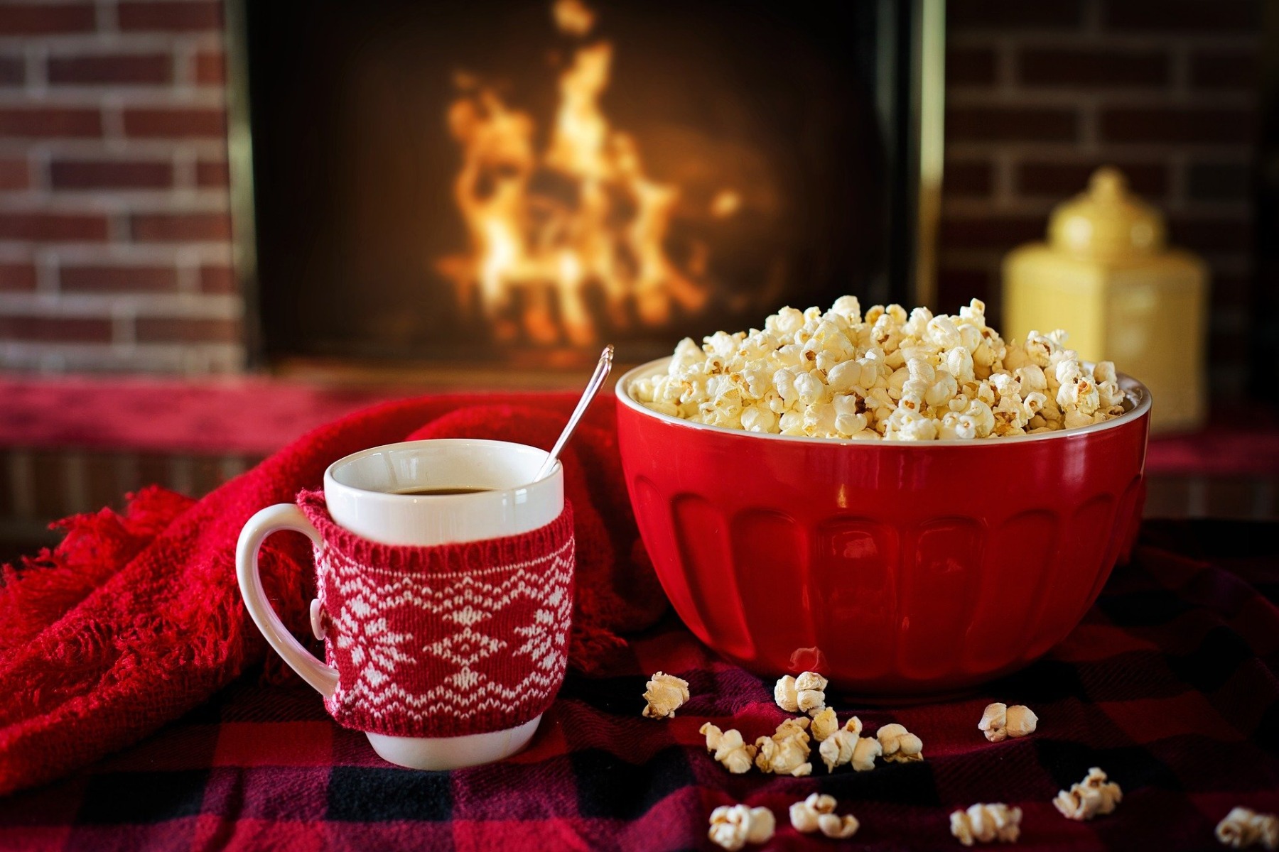 Popcorn et chocolat chaud