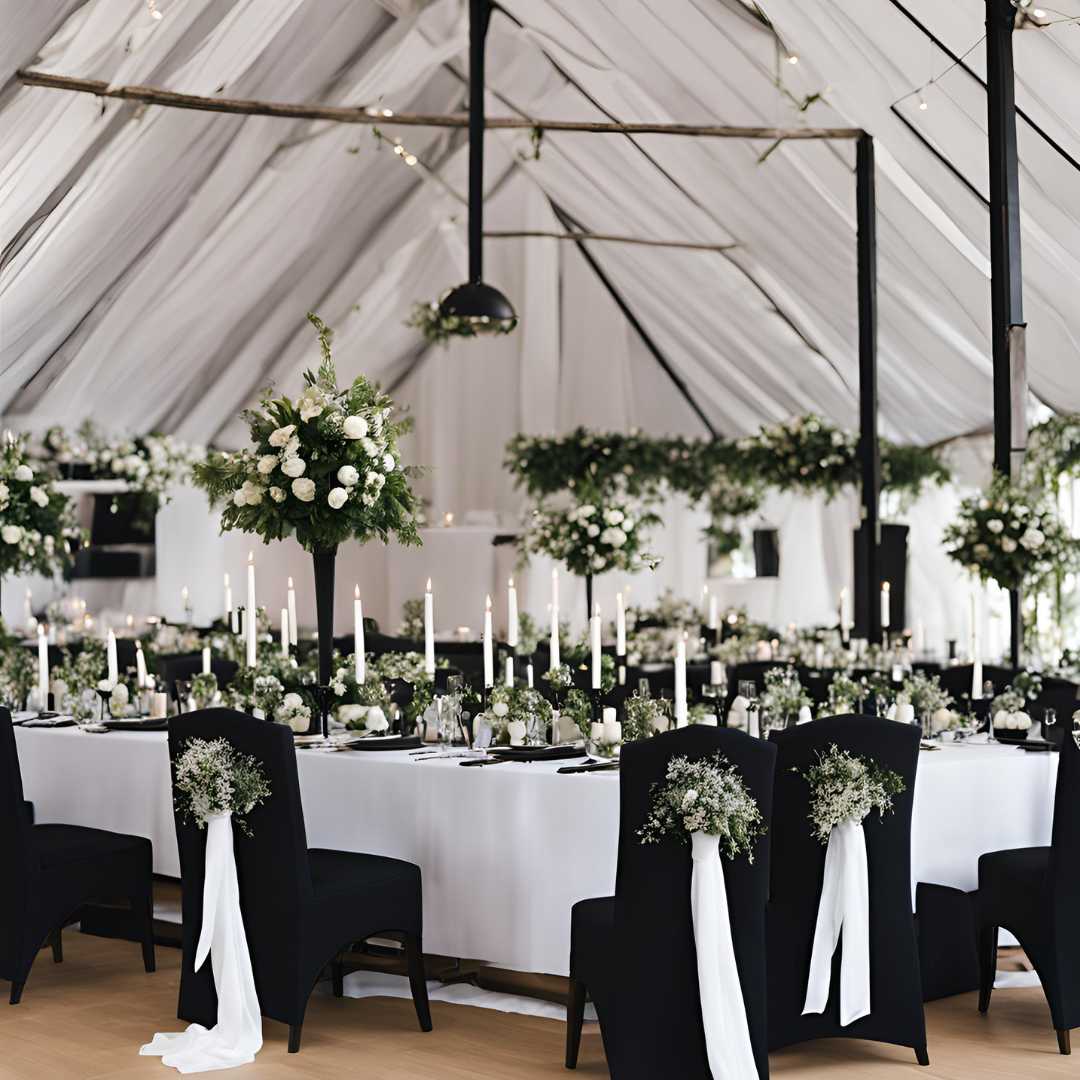 table de mariage black and white